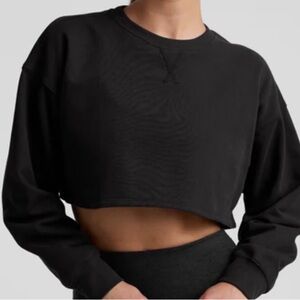 Lit Boutique Black Cropped Sweatshirt